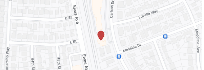 Map showing We Love Paws at 5495 Carlson Drive, Sacramento
